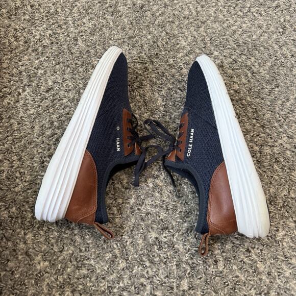 Cole Haan Grandsport Journey Men 10 Sneakers Shoes Navy Blue Woodbury Knit READ - Picture 8 of 8